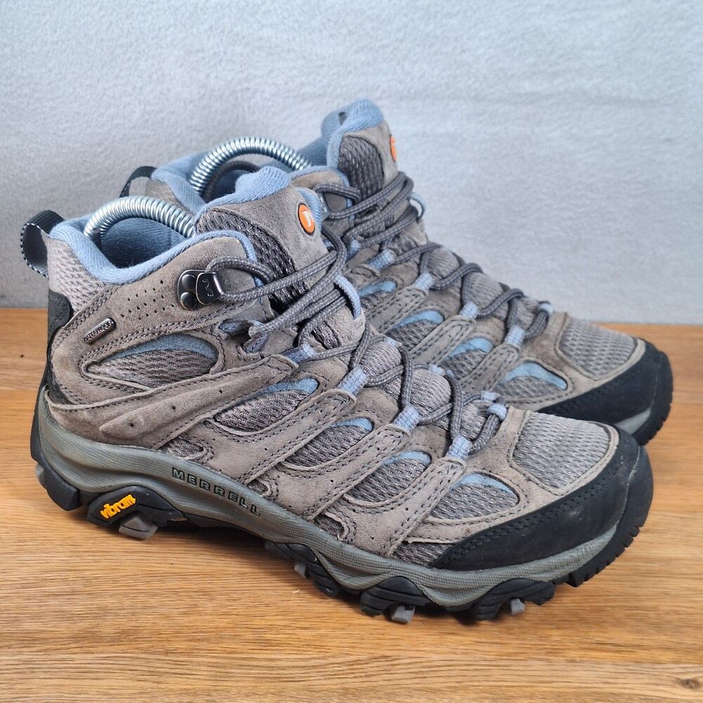 Merrell Moab 3 Mid WP Women's 8 Wide Waterproof Hiking Boots Granite Shoes